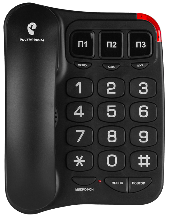 Телефон домашний проводной TEXET TX-214 черный