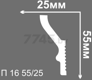 Плинтус потолочный ДЕ-БАГЕТ 2000х25х50 мм (П 16 55-25) - Фото 2