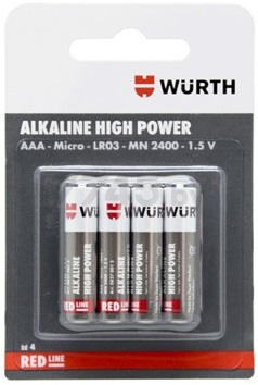 Батарейка ААА WURTH 1,5 V алкалиновая 4 штуки