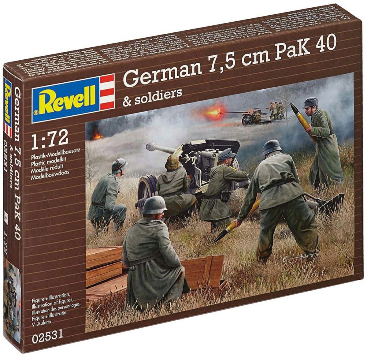 Сборная модель REVELL немецкое противотанкового орудие PaK40 и фигурки солдат 1:72 (2531) - Фото 2