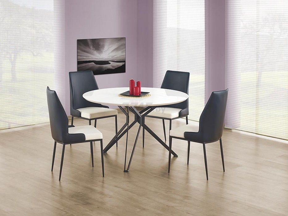 Стол кухонный HALMAR Pixel белый/черный 120х76 см (V-CH-PIXEL-ST) - Фото 4
