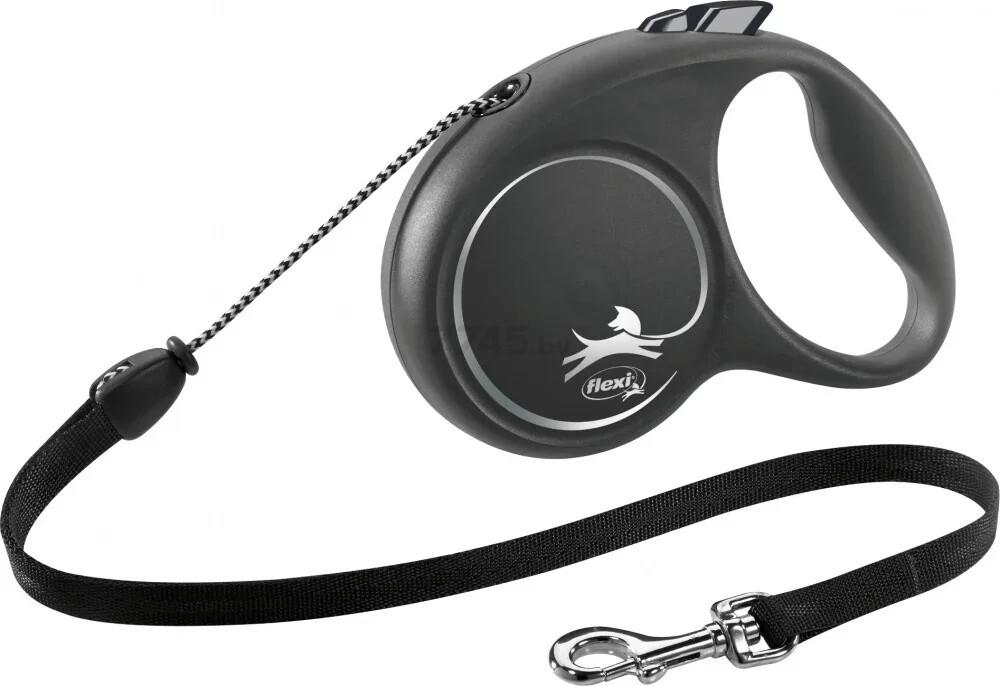 Поводок-рулетка для собак FLEXI Black Design M трос 5 м до 20 кг черный (12261)