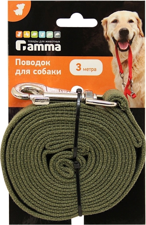 Поводок для собак брезентовый GAMMA 20 мм 3 м (11002002) - Фото 2