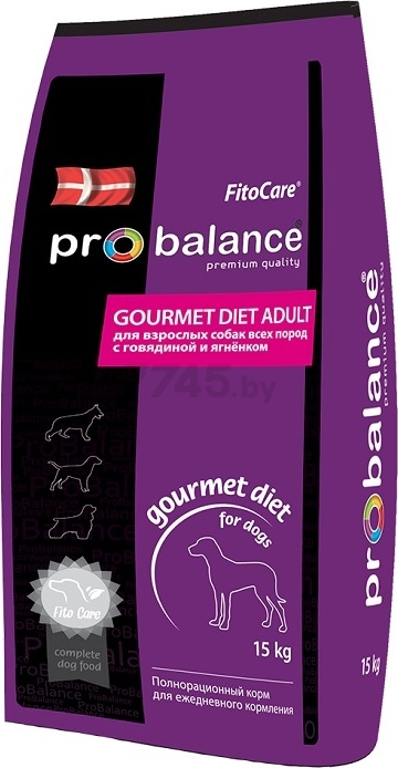 Сухой корм для собак PROBALANCE Gourmet Diet Adult говядина с ягненком 15 кг (4640011981903) - Фото 2