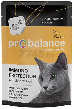 Влажный корм для кошек PROBALANCE Immuno Protection кролик в соусе пауч 85 г (4640011980821) - Фото 3