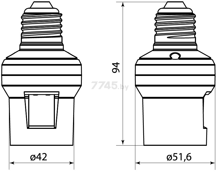 Патрон для лампочки E27 с пультом ДУ ПУ3-П1,1-Е27 TDM (SQ1508-0201) - Фото 3