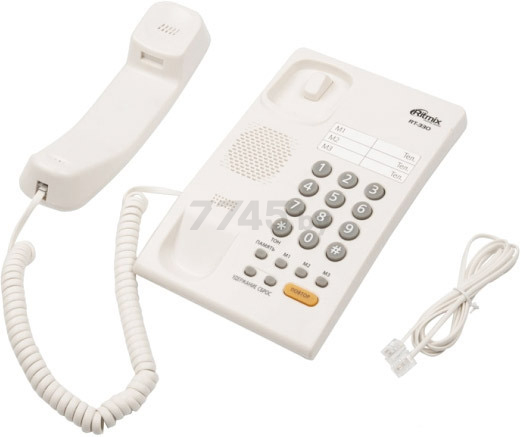 Телефон домашний проводной RITMIX RT-330 White - Фото 2
