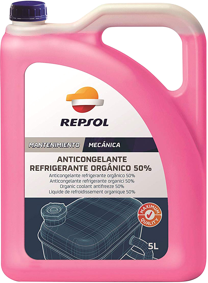 Антифриз G12+ красный REPSOL 50% Organic Coolant 5 л (RP703W39)
