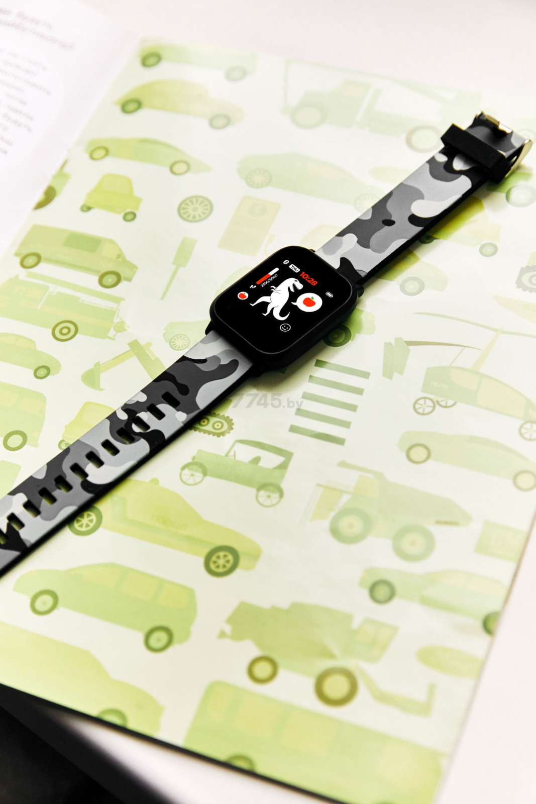 Умные часы детские CANYON MyDino KW-33 зеленый камуфляж - Фото 8