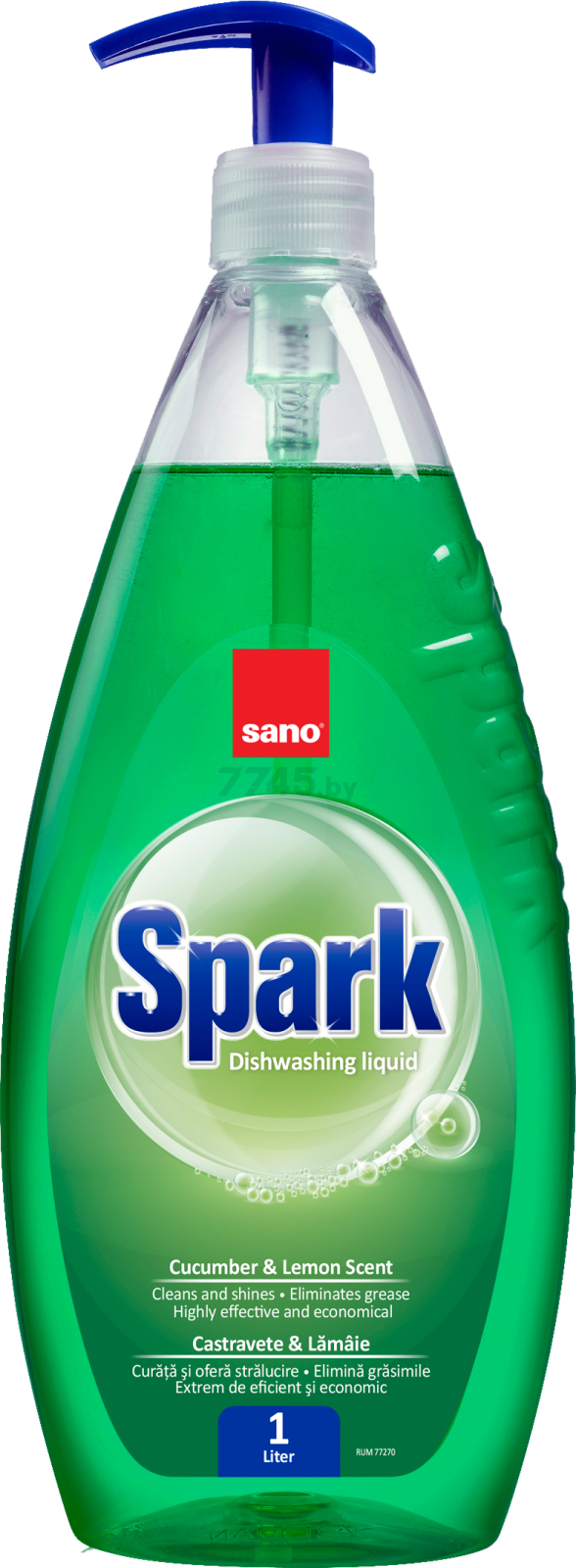 Средство для мытья посуды SANO Spark Dishwashing Liquid Cucumber С ароматом огурца и лимона 1 л (36190)