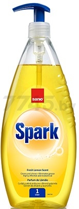 Средство для мытья посуды SANO Spark Dishwashing Liquid Lemon С ароматом лимона 1 л (36170)