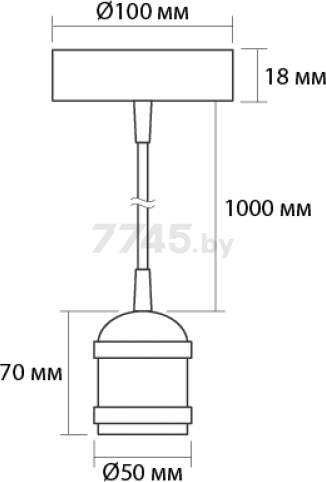 Светильник подвесной PLC 01 100 Вт JAZZWAY бронза (5012127) - Фото 3