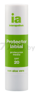 Бальзам солнцезащитный для губ INTERAPOTHEK Protector Labial Aloe Vera SPF 20 4 г (8430321006689)