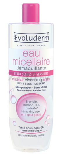 Вода мицеллярная для снятия макияжа EVOLUDERM Dry&Sensitive Skin 250 мл (3760100682915)