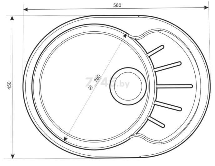 Мойка из искусственного камня AV ENGINEERING Rio серый (AV580450RGR) - Фото 2