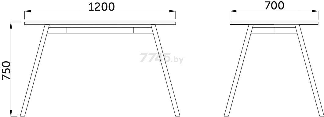 Стол кухонный AKSHOME Gerda стекло/металл 120x70x75 см (59152) - Фото 3