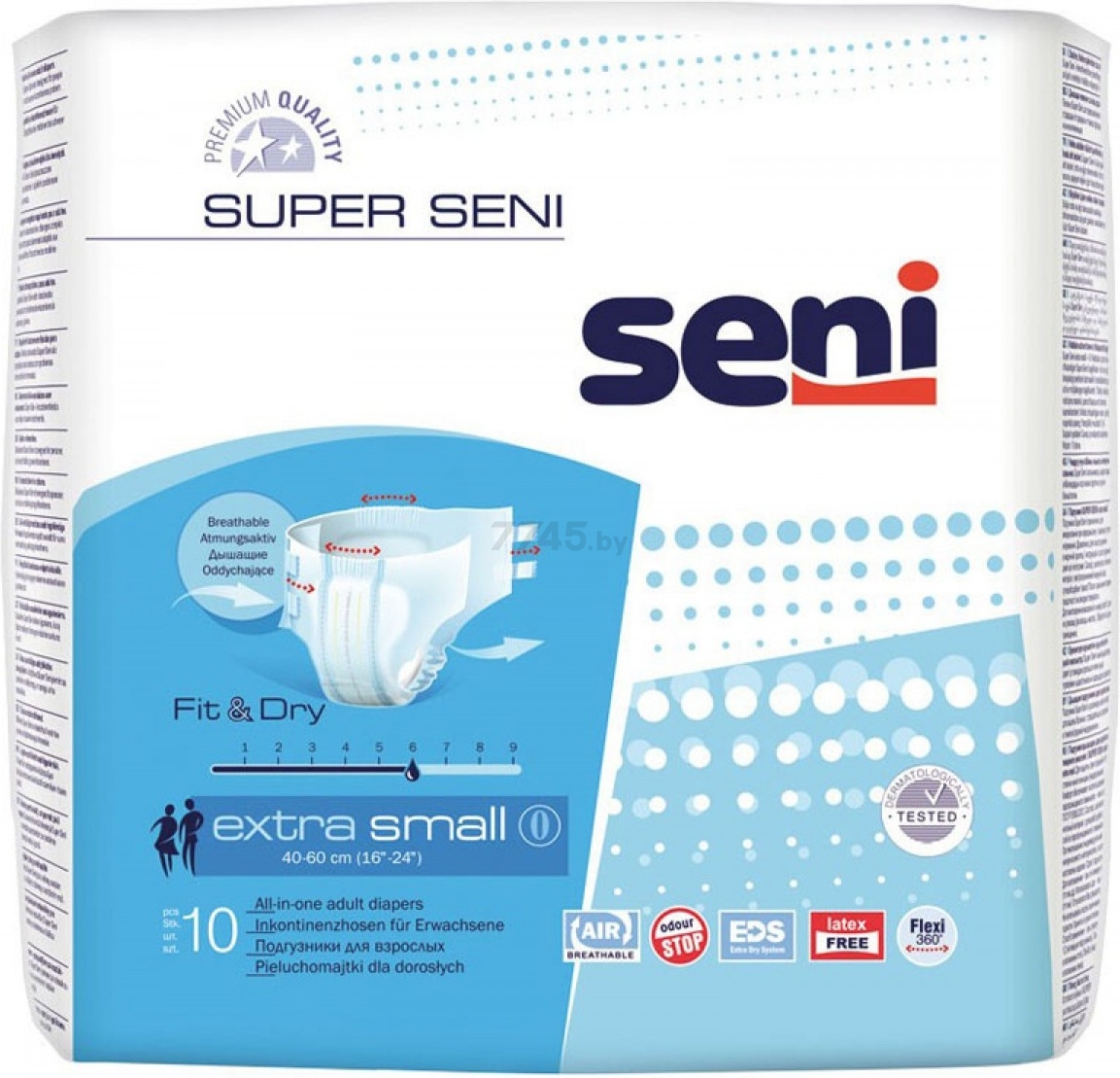 Подгузники для взрослых SENI Super 0 Extra Small 40-60 см 10 штук (SE-094-XS10-A01)