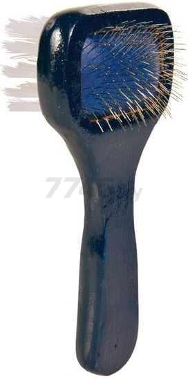 Щетка для животных двухсторонняя TRIXIE с деревянной ручкой 13x6 см (2359) - Фото 3