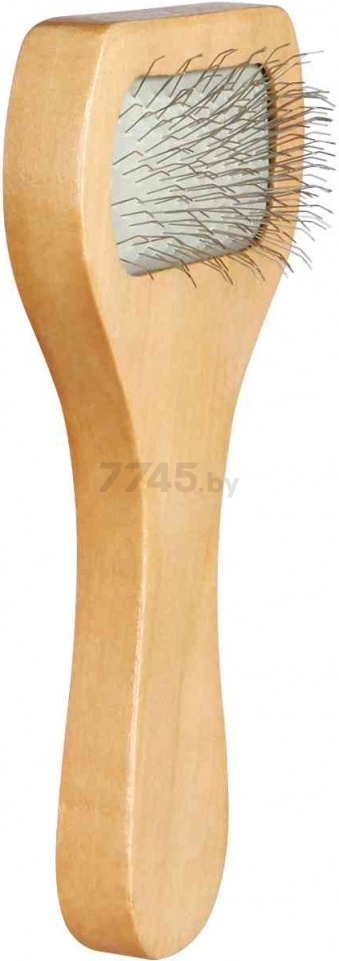 Щетка для животных TRIXIE с деревянной ручкой 13x6 см (2358) - Фото 4
