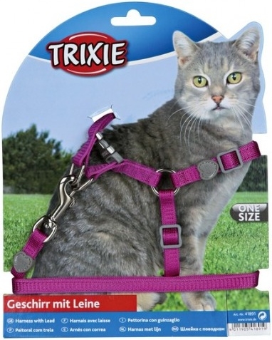 Шлейка и поводок для кошек TRIXIE Premium 10 мм 26-37 см 1,2 м (41891) - Фото 4