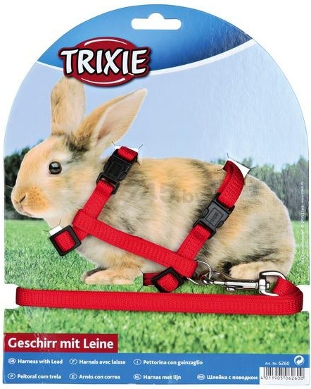 Шлейка и поводок для кроликов TRIXIE 10 мм 25-44 cм 1,25 м (6260) - Фото 5