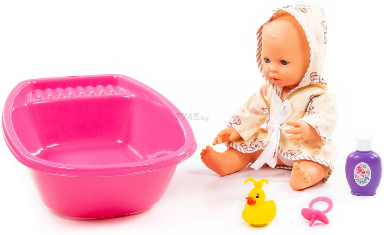 Кукла пупс ПОЛЕСЬЕ Забавный с соской ванночкой и набором для купания (78568) - Фото 2