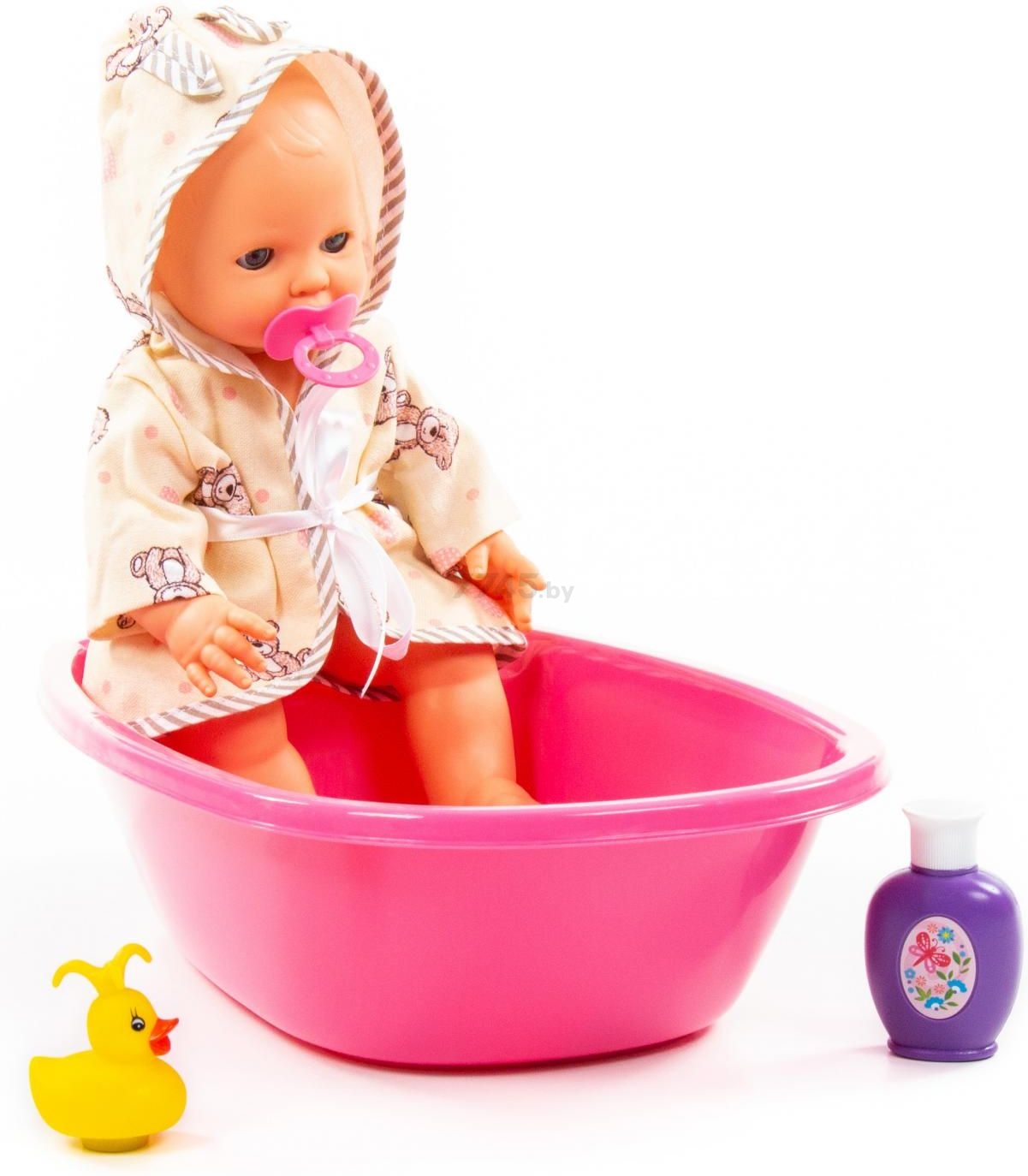 Кукла пупс ПОЛЕСЬЕ Забавный с соской ванночкой и набором для купания (78568) - Фото 4