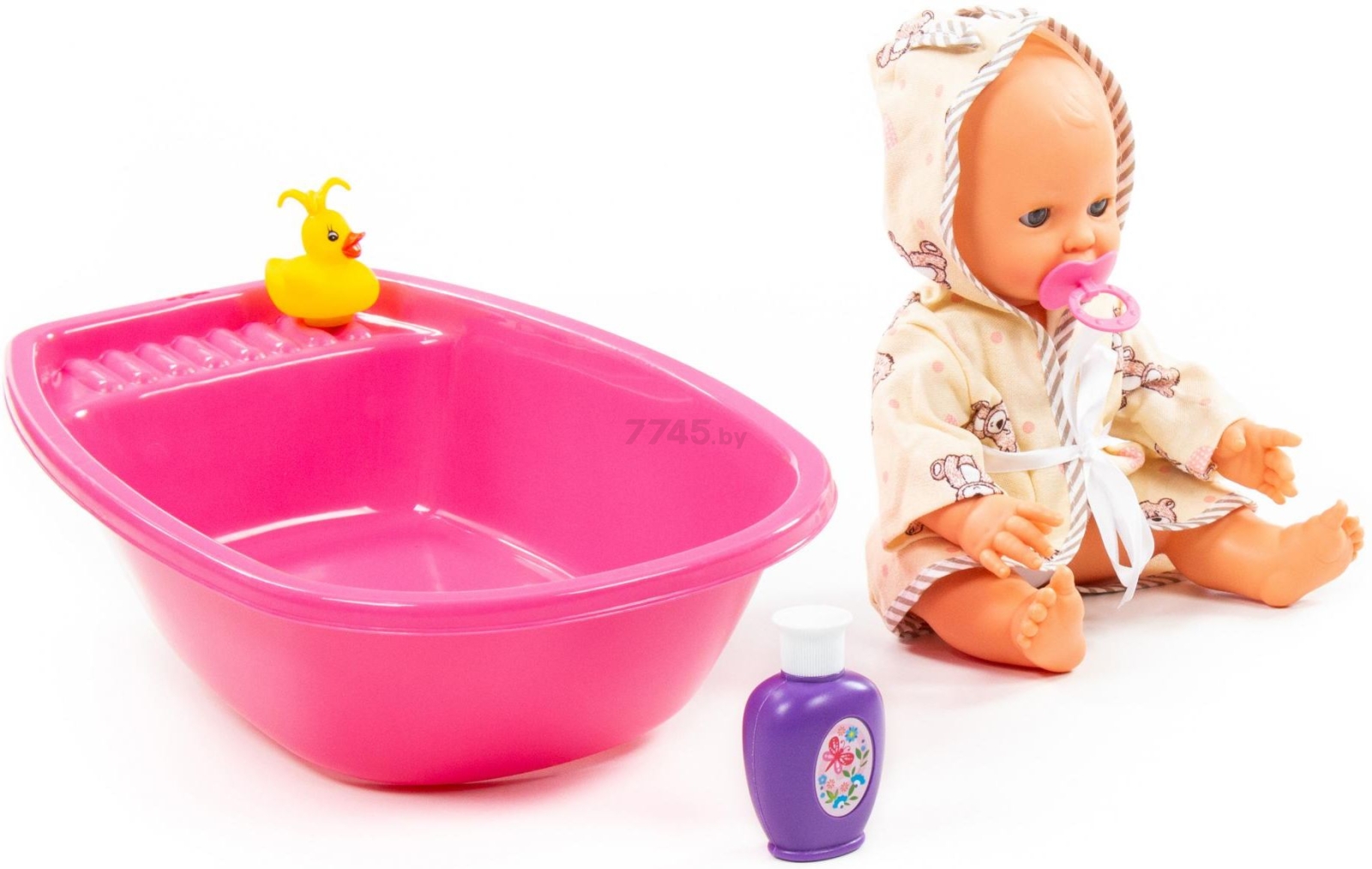Кукла пупс ПОЛЕСЬЕ Забавный с соской ванночкой и набором для купания (78568) - Фото 3