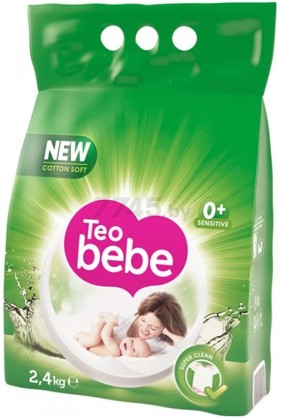 Стиральный порошок детский TEO BEBE Cotton Soft Green 2,4 кг (17776)
