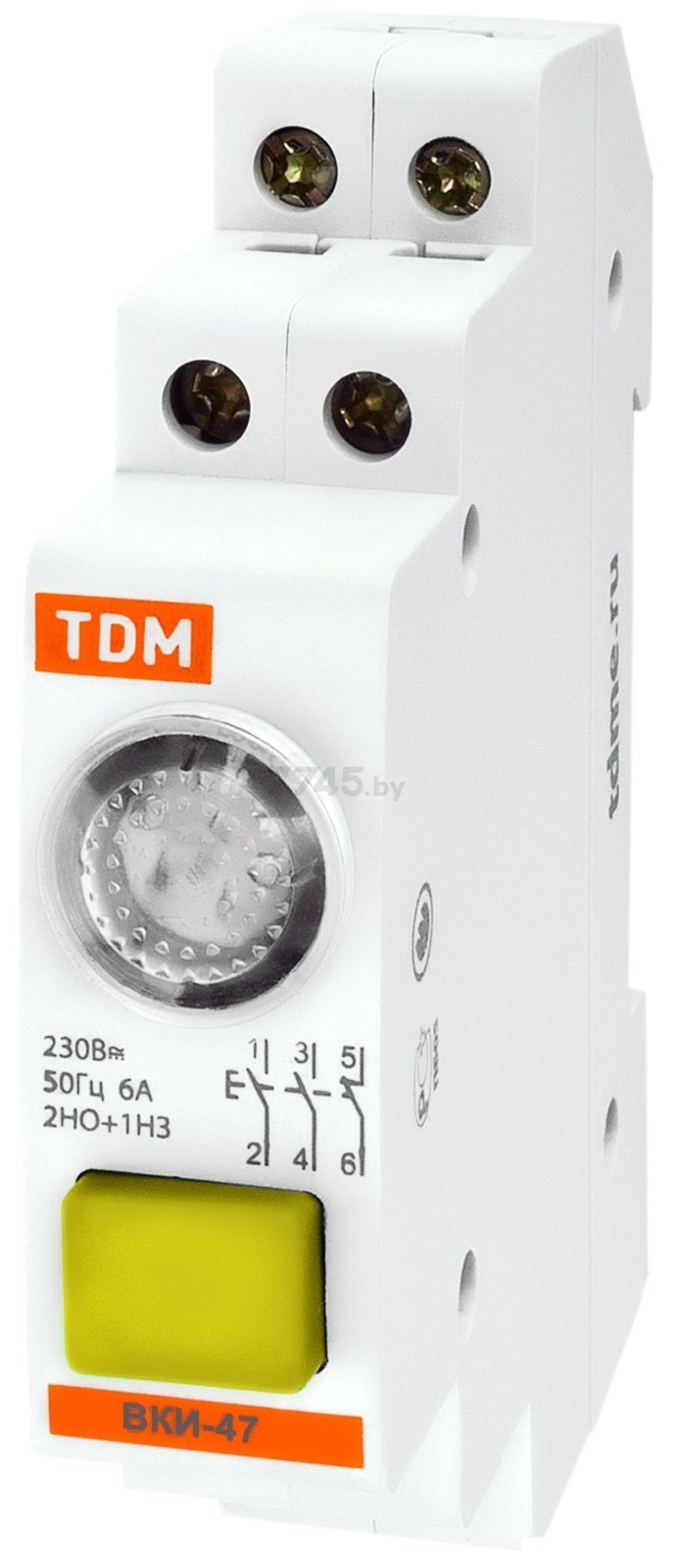 Выключатель кнопочный TDM ВКИ-47 2НО;1НЗ желтый (SQ0214-0004)