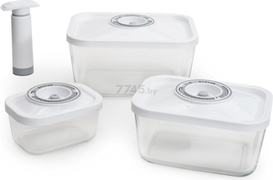 Набор контейнеров для вакуумной упаковки STATUS VAC-Glass-Set White