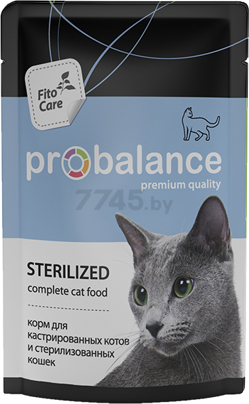 Влажный корм для стерилизованных кошек PROBALANCE Sterilized пауч 85 г (4640011980845) - Фото 3