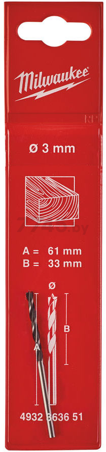 Сверло по дереву корона 3x33x60 мм MILWAUKEE (4932363651) - Фото 2