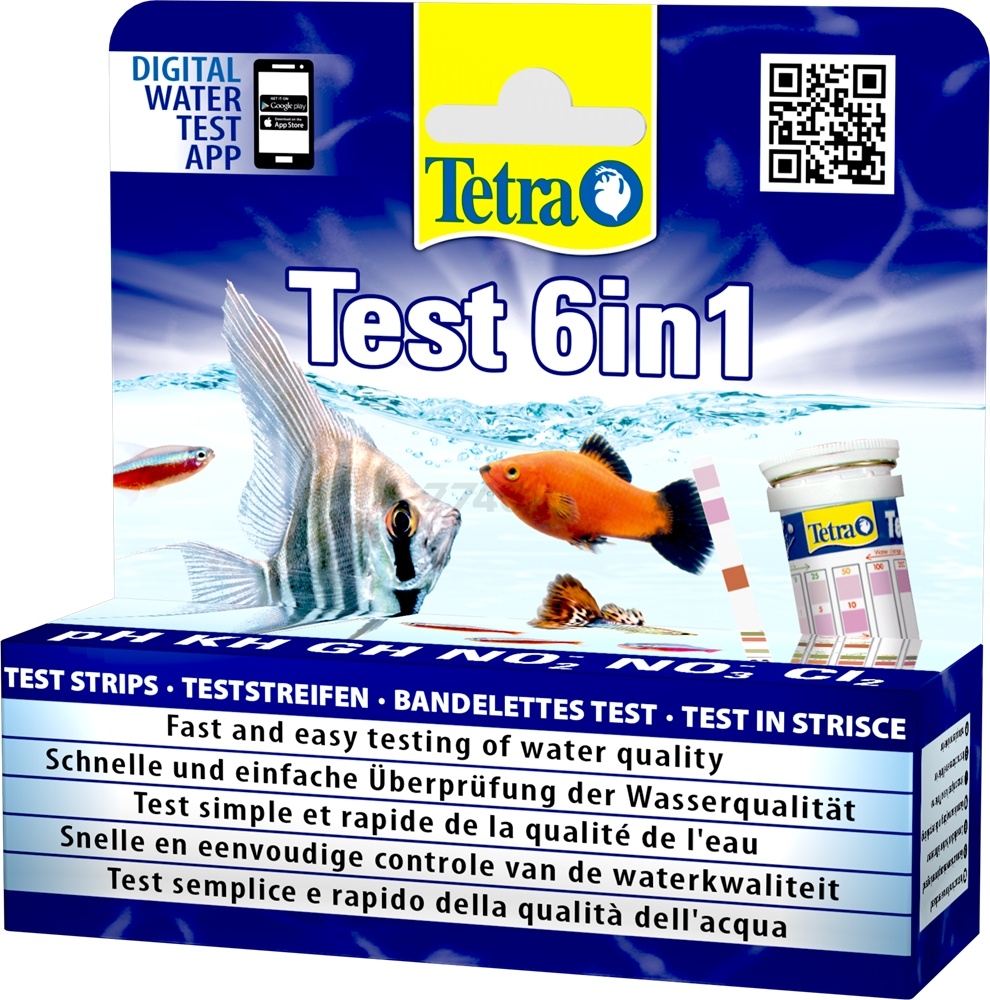 Тест для аквариумной воды TETRA Test 6 in 1 25 штук (4004218175488)