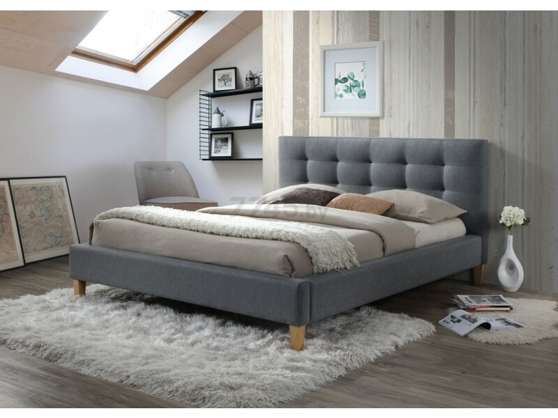 Кровать двуспальная SIGNAL Texas серый 160х200 см (TEXAS160SZ)