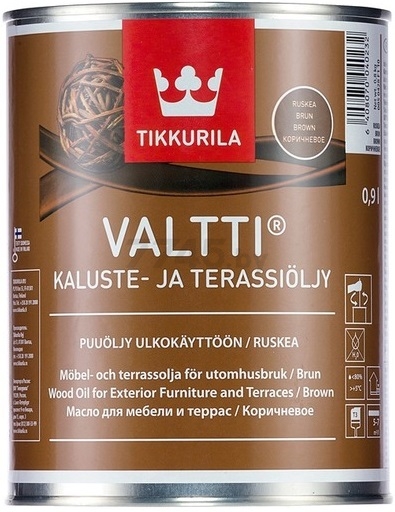 Масло TIKKURILA Valtti Kaluste для террас коричневый 0,9 л (0050428F110)