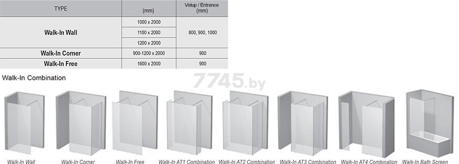 Стенка душевая RAVAK ST Walk-In Wall 120x200 блестящий/прозрачное стекло (GW9WG0C00Z1) - Фото 7