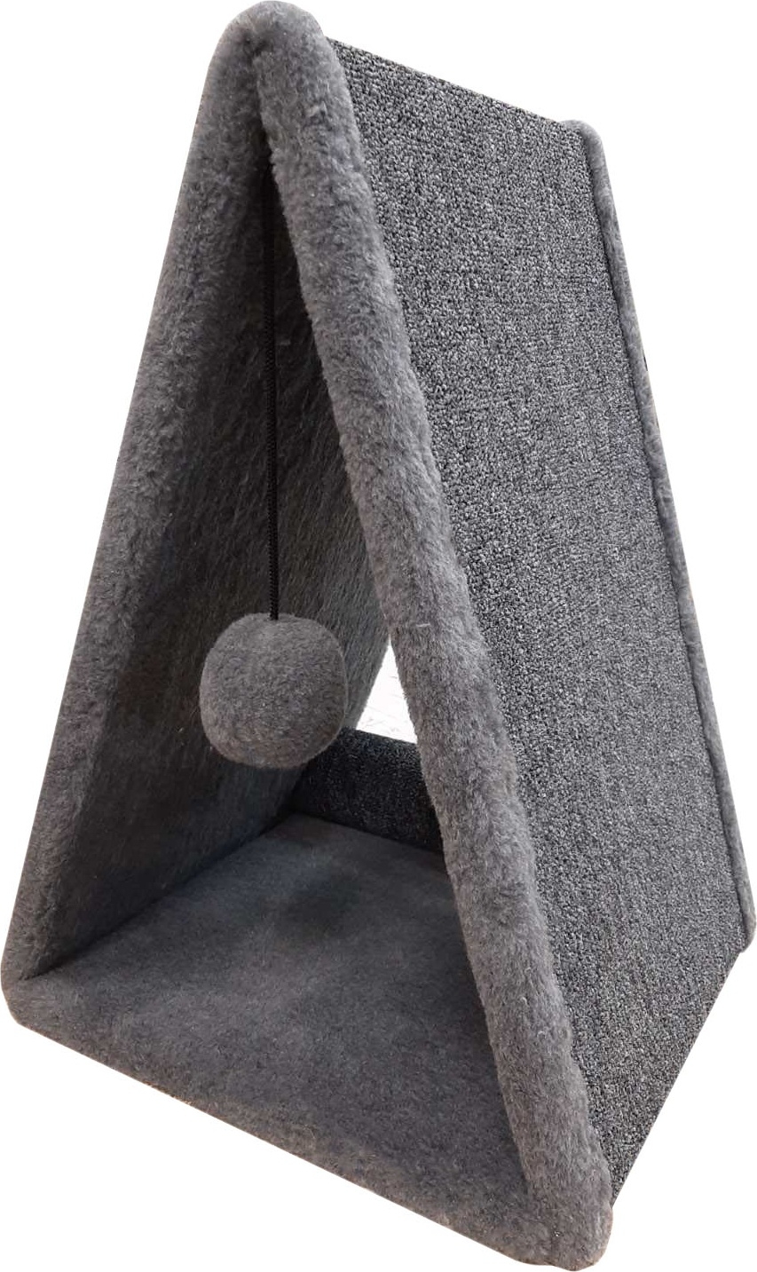 Когтеточка из ковролина CAT-HOUSE Треугольная 42×37×55 см серый (4810801202598)