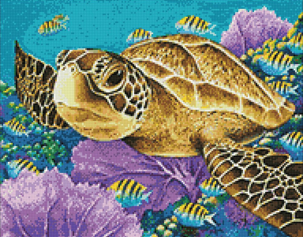 Алмазная вышивка WIZARDI Морская черепаха 48х38 см (WD2428) - Фото 2