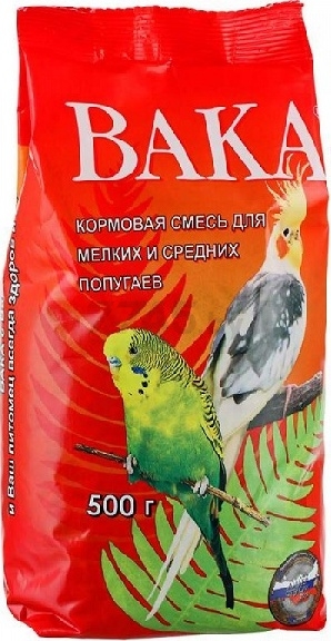 Корм для мелких и средних попугаев ВАКА Высокое качество 0,5 кг (BS006)