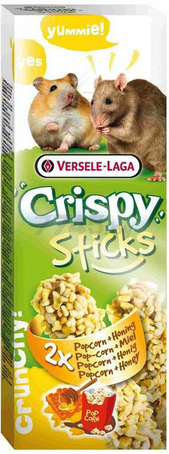 Лакомство для хомяков и крыс VERSELE-LAGA Crispy Sticks попкорн и мед 100 г (462067)