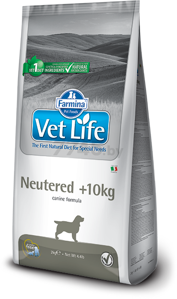 Сухой корм для стерилизованных собак FARMINA Vet Life Neutered +10 кг 2 кг (8010276022462)