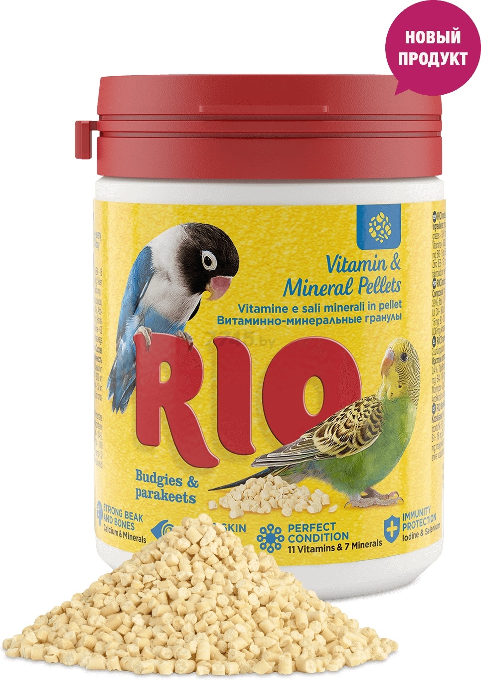 Витаминно-минеральные гранулы для волнистых и средних попугаев RIO 120 г (4602533786633) - Фото 2