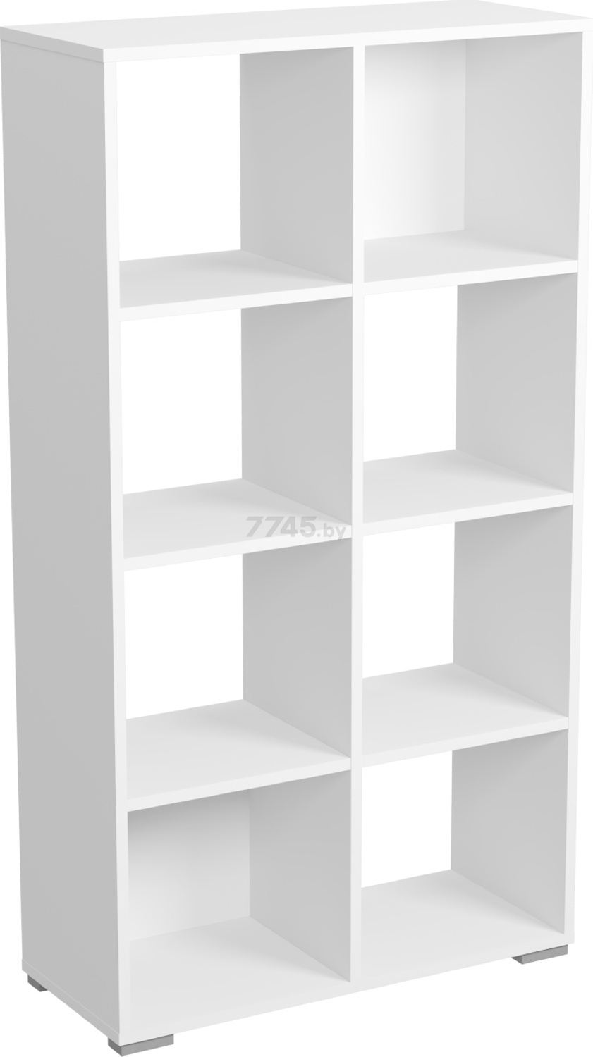 Стеллаж ВЛАД-ТОРГ Лутон белый шагрень 80x33,4х147 см (6333.20)