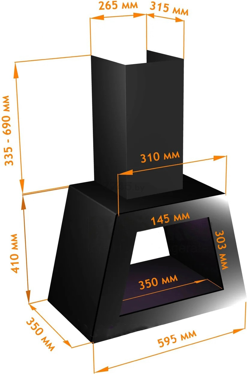 Вытяжка BACKER KH60Е-F1 Black - Фото 5