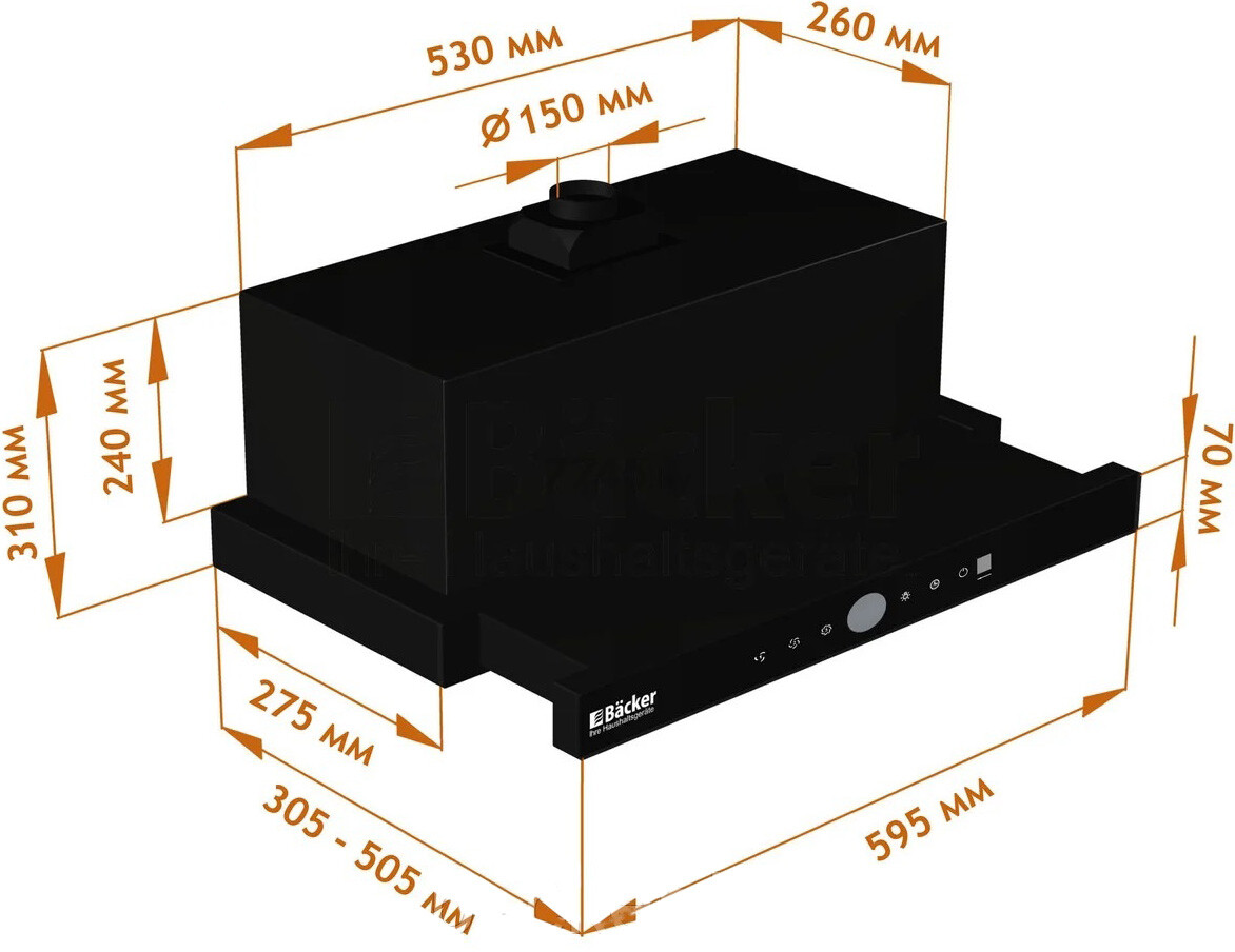 Вытяжка встраиваемая BACKER РH60L-MRC-2F BG - Фото 3