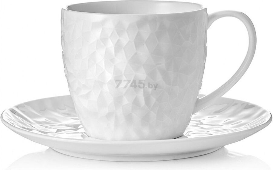 Чашка с блюдцем фарфоровая WALMER Crystal 320 мл (W07870032)
