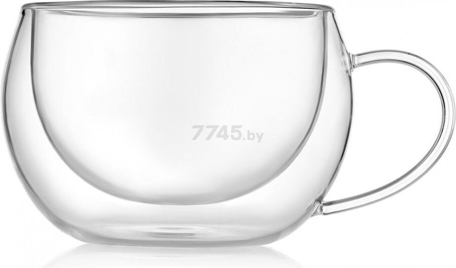 Кружка стеклянная WALMER Floral с двойными стенками 290 мл (W37000611)