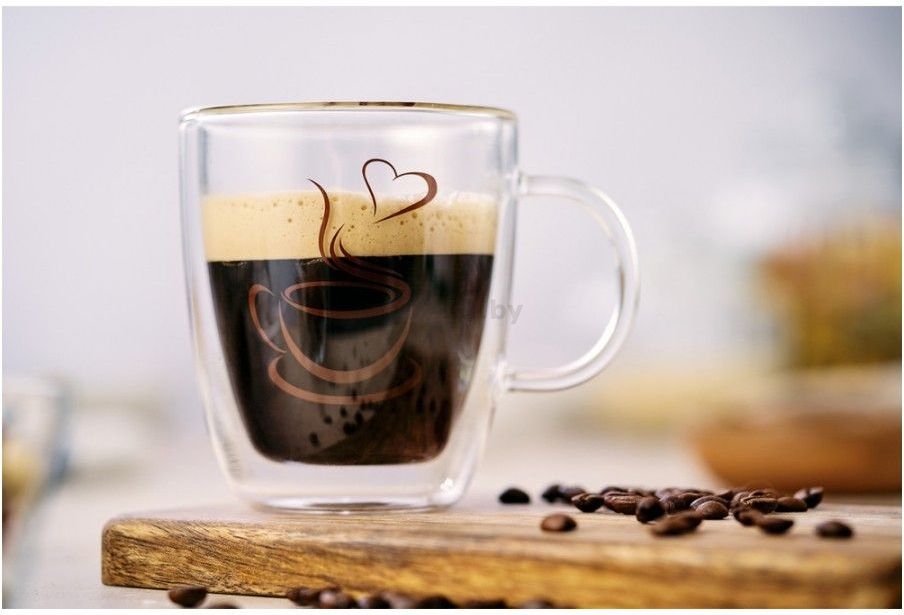 Кружка стеклянная WALMER Lovely Coffee с двойными стенками 350 мл (W37000762) - Фото 4