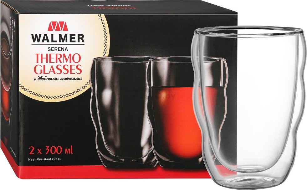 Набор стаканов WALMER Serena с двойными стенками 2 штуки 300 мл (W37000101) - Фото 2